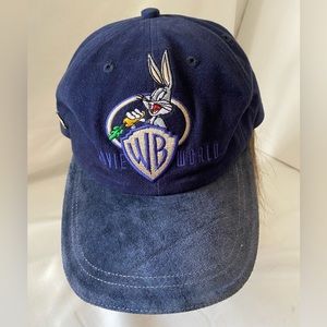 Movie World Looney Tunes Adjustable Cotton/Suede Blue Cap Bugs Bunny 2000 VTG